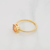 Anillo Solitario Circular Moisanita 1 Qts 2g / T6 3/4 Oro Amarillo 18K