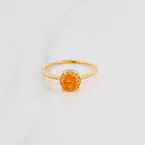 Anillo Solitario Circular Moisanita 1 Qts 2g / T6 3/4 Oro Amarillo 18K