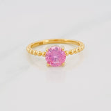 Anillo Solitario Bisel Moisanita 1 Qts 2.25g / T6 1/4 Oro Amarillo 18K