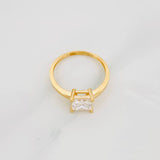 Anillo Solitario Cuadrado Moisanita 75 Pts 2.2g / T6 3/4 Oro Amarillo 18K