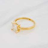 Anillo Solitario Cuadrado Moisanita 75 Pts 2.2g / T6 3/4 Oro Amarillo 18K