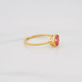 Anillo Solitario Circular Moisanita 75 Pts 1.7g / T6 1/4 Oro Amarillo 18K