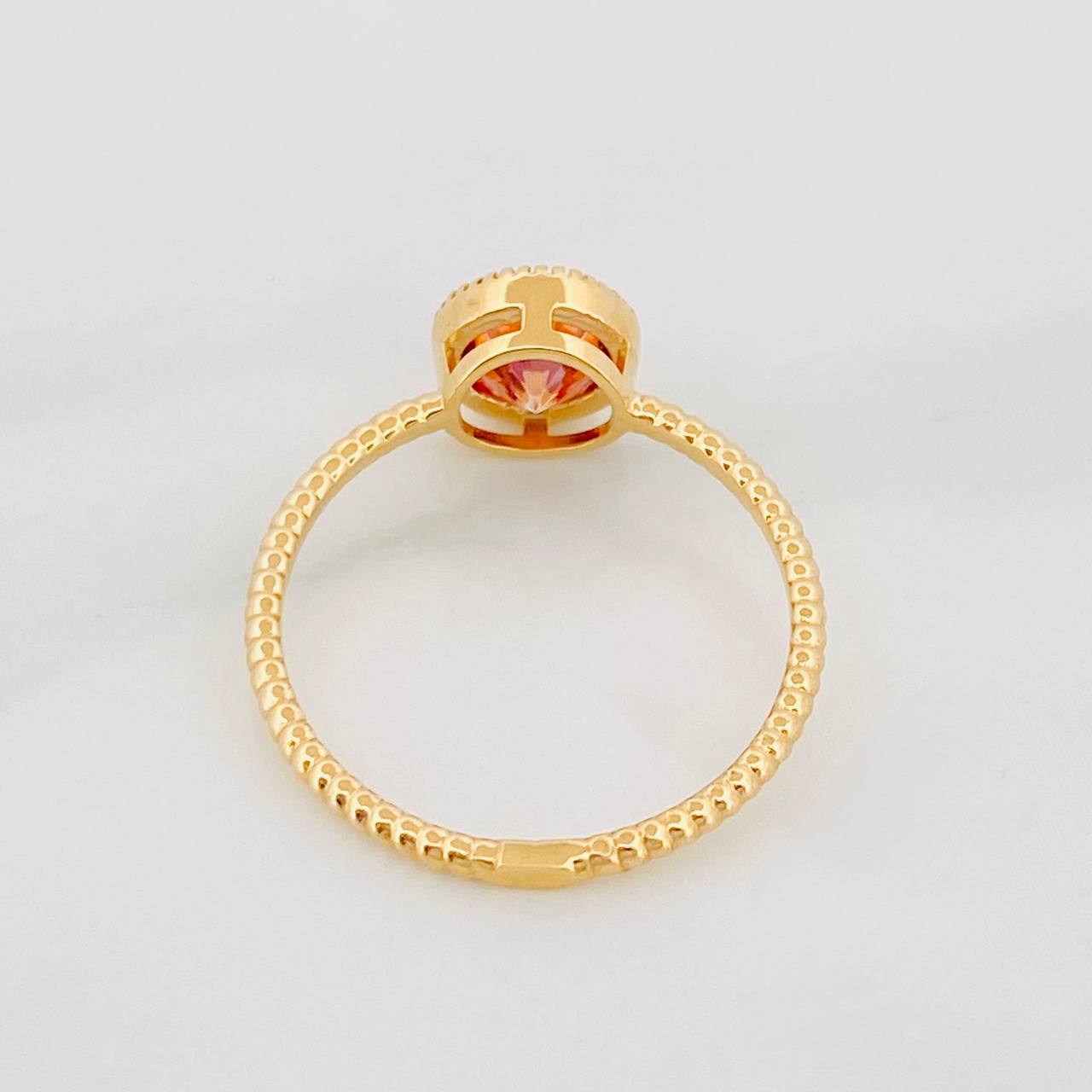 Anillo Solitario Circular Moisanita 75 Pts 1.7g / T6 1/4 Oro Amarillo 18K
