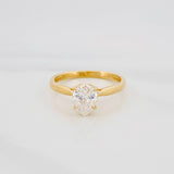 Anillo Solitario Gota Moisanita 50 Pts 2.75g / T7 1/4 Oro Amarillo 18K