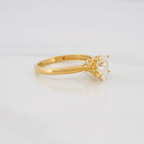Anillo Solitario Gota Moisanita 50 Pts 2.75g / T7 1/4 Oro Amarillo 18K