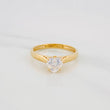 Anillo Solitario Corazon Moisanita 75 Pts 2.95g / T7 1/4 Oro Amarillo 18K