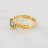 Anillo Solitario Circular Moisanita 1.06 Qts 3.05g / T7 1/4 Oro Amarillo 18K
