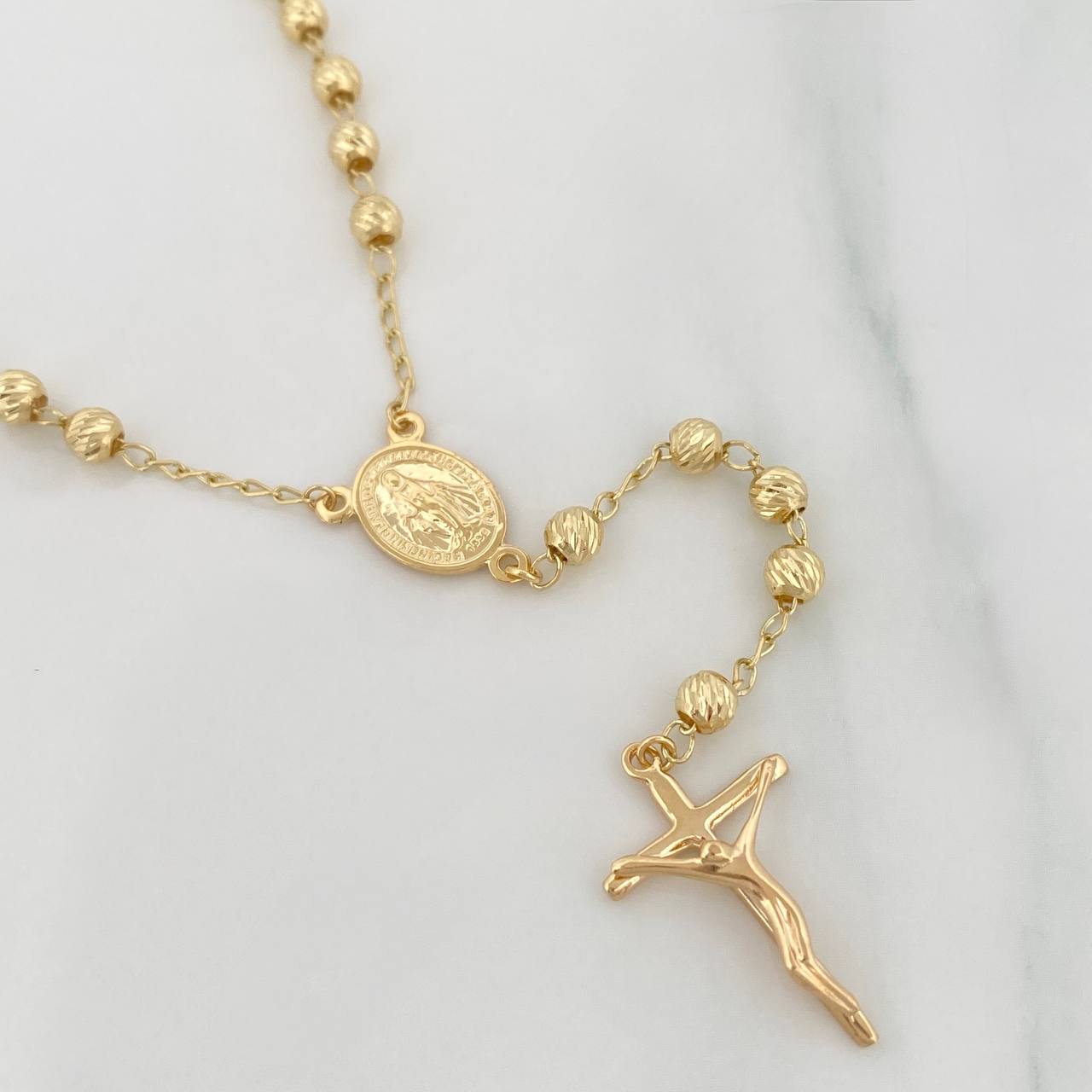 Rosario Virgen Milagrosa 10.45g / 60cm / 4mm Oro Amarillo 18K