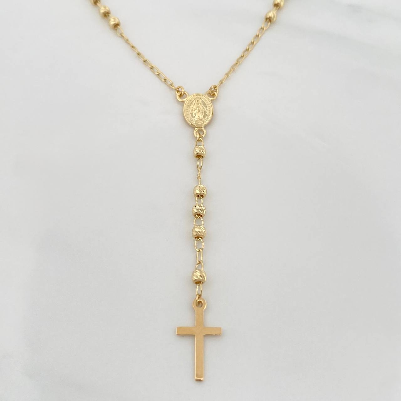 Rosario Virgen Milagrosa 6.75g / 55cm / 3mm Oro Amarillo 18K
