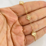 Pulso Modulable Cajón Trébol 3.65g / 17cm - 18cm / 8.1mm Oro Amarillo 18K