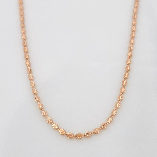 Cadena Militar Media Luna 4.8g / 40cm / 2mm Oro Rosa 18K