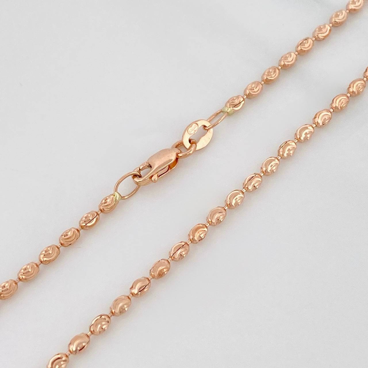 Cadena Militar Media Luna 4.8g / 40cm / 2mm Oro Rosa 18K