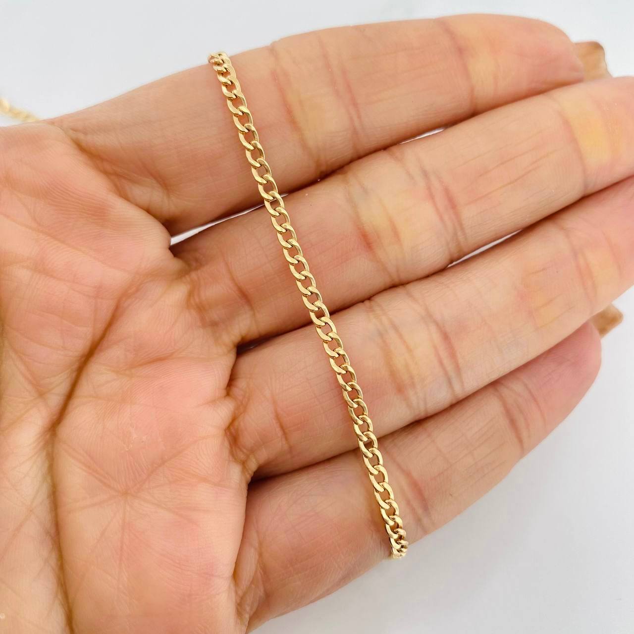 Pulso Cubano 1.05g / 19cm / 2.4mm Oro Amarillo 18K