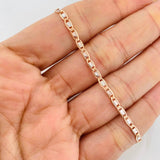 Pulso Escalera Plana 1.75g / 19cm / 2.67mm Dos Oros Blanco Rosa 18K