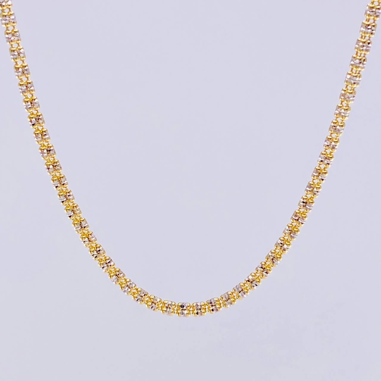 Cadena Ice 23.5 g / 70.4 cm / 3.2 mm Dos Oros Amarillo Blanco 18K