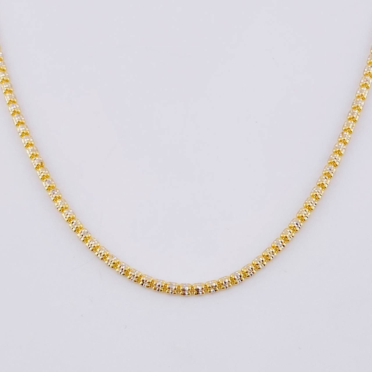 Cadena Ice 23.5 g / 70.4 cm / 3.2 mm Dos Oros Amarillo Blanco 18K