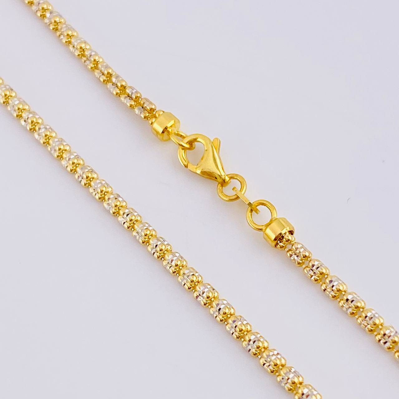 Cadena Ice 23.5 g / 70.4 cm / 3.2 mm Dos Oros Amarillo Blanco 18K