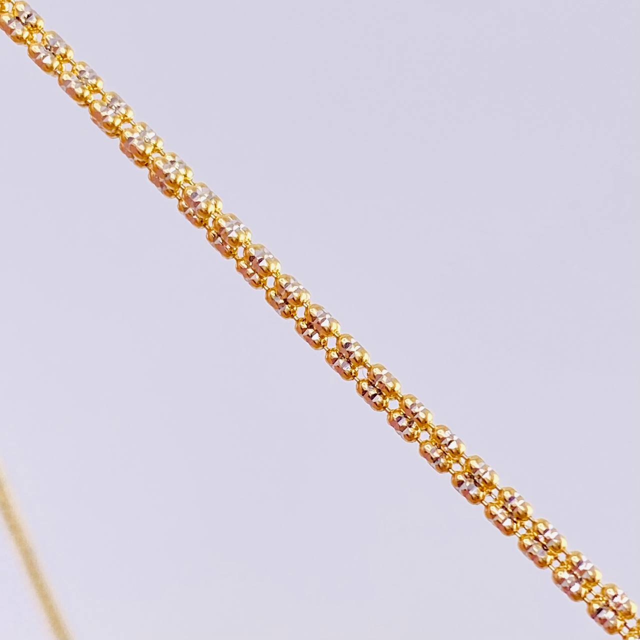Cadena Ice 23.5 g / 70.4 cm / 3.2 mm Dos Oros Amarillo Blanco 18K
