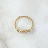 Anillo 15s Corona Bizantina 1.6gr / T5 1/4 / Circones Blancos Oro Amarillo 18K