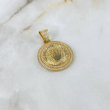 Dije Medalla Corona RX 7.55gr / 3.5cm / Circones Blancos Oro Amarillo ©