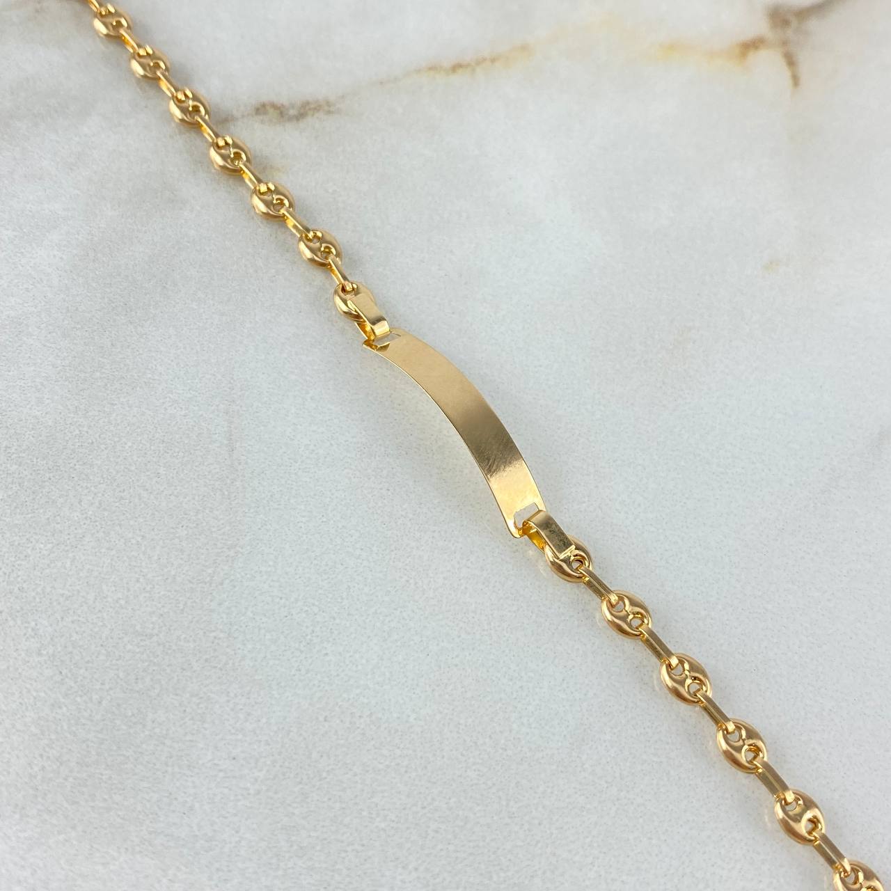 Pulso GC 1.75gr / 14cm / 3mm Placa Bebe Rectangular Oro Amarillo ©