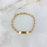 Pulso GC 1.75gr / 14cm / 3mm Placa Bebe Rectangular Oro Amarillo ©