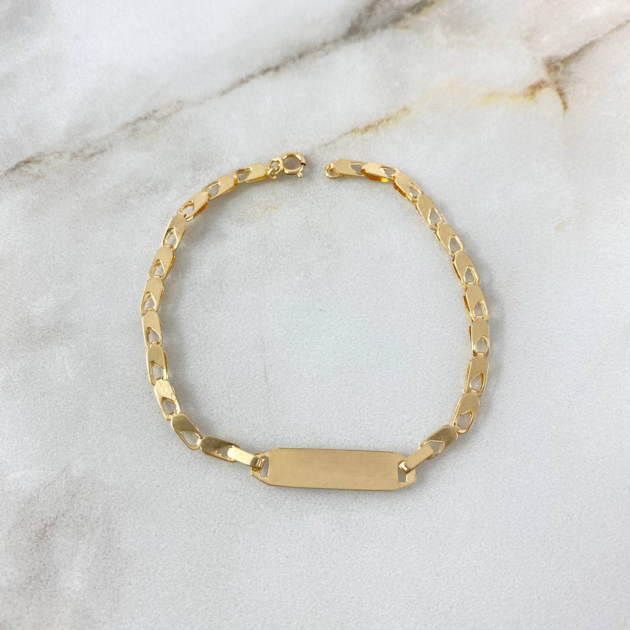 Pulso Multibroches 1.8gr / 15cm / 1mm Placa Bebe Rectangular Curva Oro Amarillo ©
