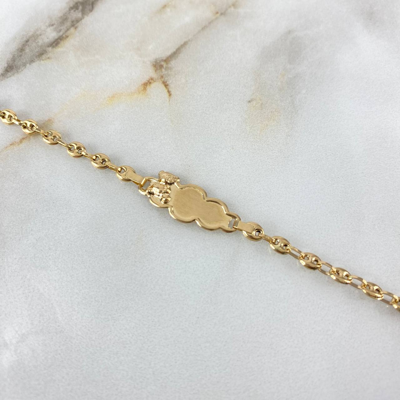 Pulso GC 1.8gr / 13.5cm / 3mm Placa Bebe Nube Oso Oro Amarillo ©