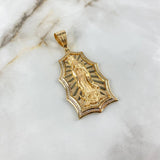 Dije Virgen de Guadalupe 31.25gr / 8.7cm / Circones Blancos Oro Amarillo ©