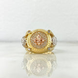 Anillo Flor De Lis Medusa 10gr / T10 / Circones Blancos Tres Oros ©