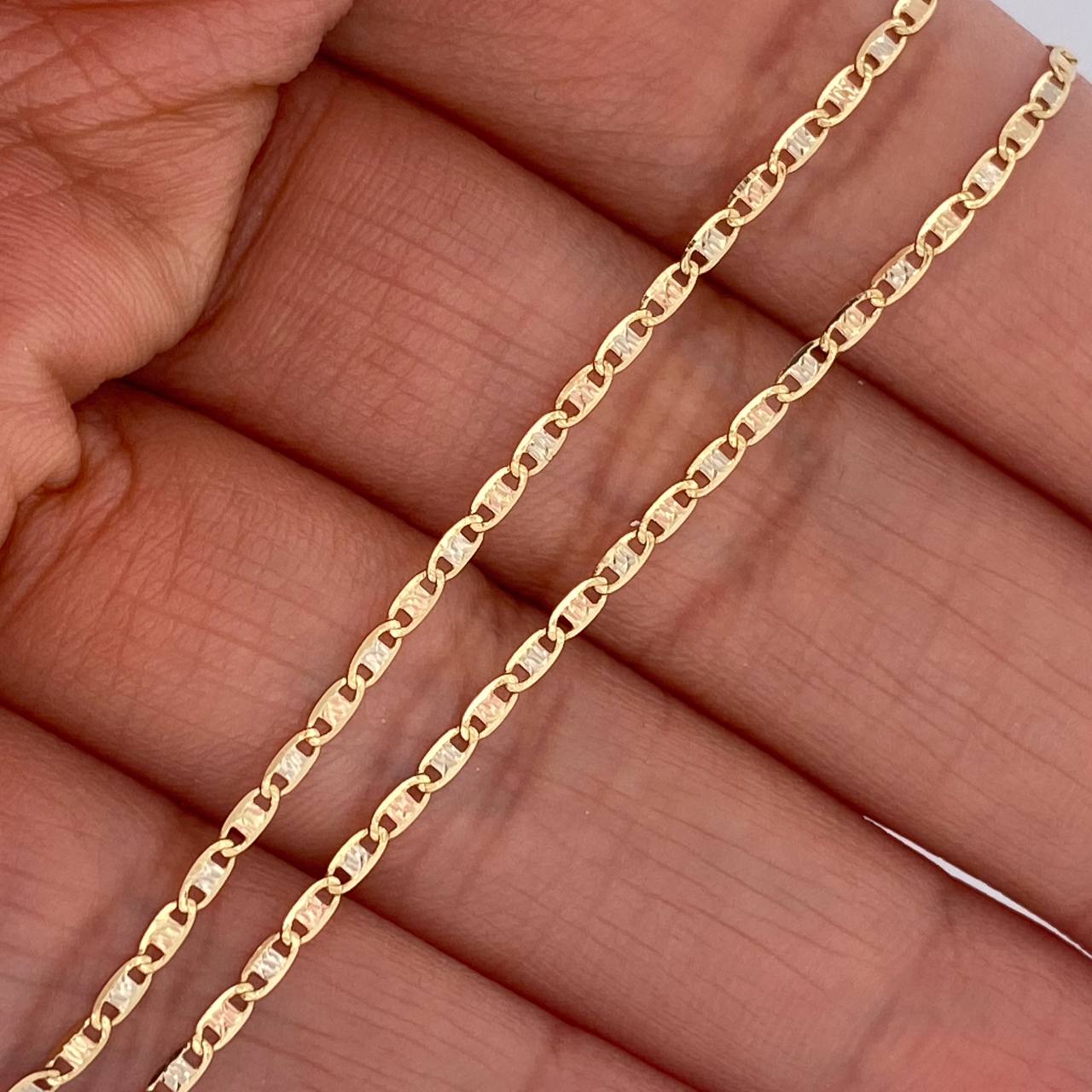Cadena Escalera Plana 2.5gr / 60cm / Tres Oros +3 18K $
