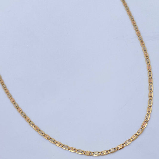 Cadena Escalera Plana 2.5gr / 60cm / Tres Oros +3 18K $