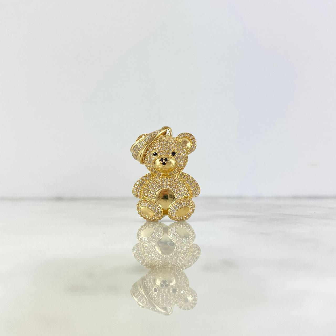 Dije Oso 8.35gr / 3.8cm / Circones Blancos Negros Oro Amarillo