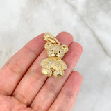 Dije Oso 8.35gr / 3.8cm / Circones Blancos Negros Oro Amarillo