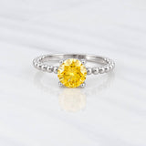 Anillo Solitario Bisel Moisanita 1 Qts 2.2g / T5 3/4 Oro Blanco 18K