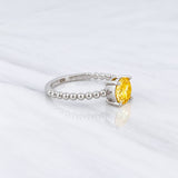 Anillo Solitario Bisel Moisanita 1 Qts 2.2g / T5 3/4 Oro Blanco 18K