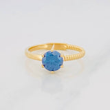 Anillo Solitario Moisanita 1 Qts 2.5g / T7 1/4 Oro Amarillo 18K