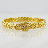 Pulso Cubano Infinito Diamantado 14.15g / 19cm / 8.17mm Oro Amarillo 18K