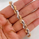 Pulso Lazo 8.25g / 21cm / 7.7mm Dos Oros Blanco Rosa 18K