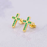 Topos Cruz Esmeraldas 32pts 2.1g / 11.9mm Oro Amarillo 18K