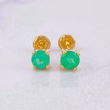 Topos Cuatro Garras Esmeraldas 94pts 1.8g / 4.9mm Oro Amarillo 18K