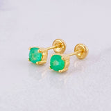 Topos Cuatro Garras Esmeraldas 94pts 1.8g / 4.8mm Oro Amarillo 18K