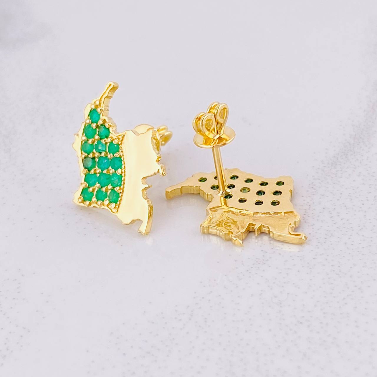 Topos Mapa Esmeraldas 54pts 3.6g / 17mm Oro Amarillo 18K