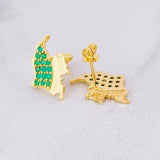 Topos Mapa Esmeraldas 54pts 3.6g / 17mm Oro Amarillo 18K