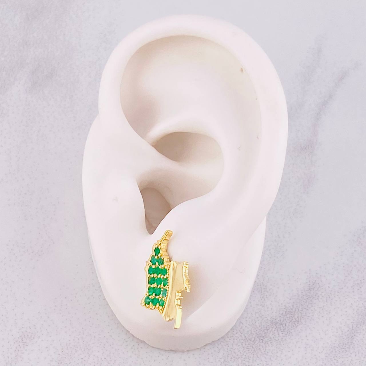Topos Mapa Esmeraldas 54pts 3.6g / 17mm Oro Amarillo 18K