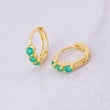 Candongas Trio Lineal Esmeraldas 31pts 1.7g / 1cm Oro Amarillo 18K