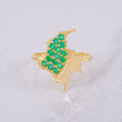 Anillo Mapa Esmeraldas 27pts 2.45g / T5 3/4 Oro Amarillo 18K
