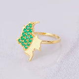 Anillo Mapa Esmeraldas 27pts 2.25g / T6 1/4 Oro Amarillo 18K