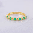 Anillo Linea Tupida Esmeraldas 22pts 2.3g / T7 1/4 Oro Amarillo 18K