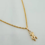 Set Cadena Lazo + Dije Oso / 1,25gr / 44.5 cm Oro Amarillo 18K